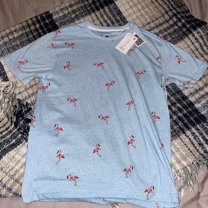 D & F Adult Medium Flamingo print Tee